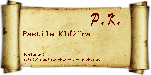 Pastila Klára névjegykártya